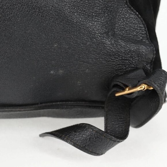 GUCCI Bamboo Backpack Suede Leather Black Gold 003 2058 0016 Auth bs28493 - Picture 3 of 16